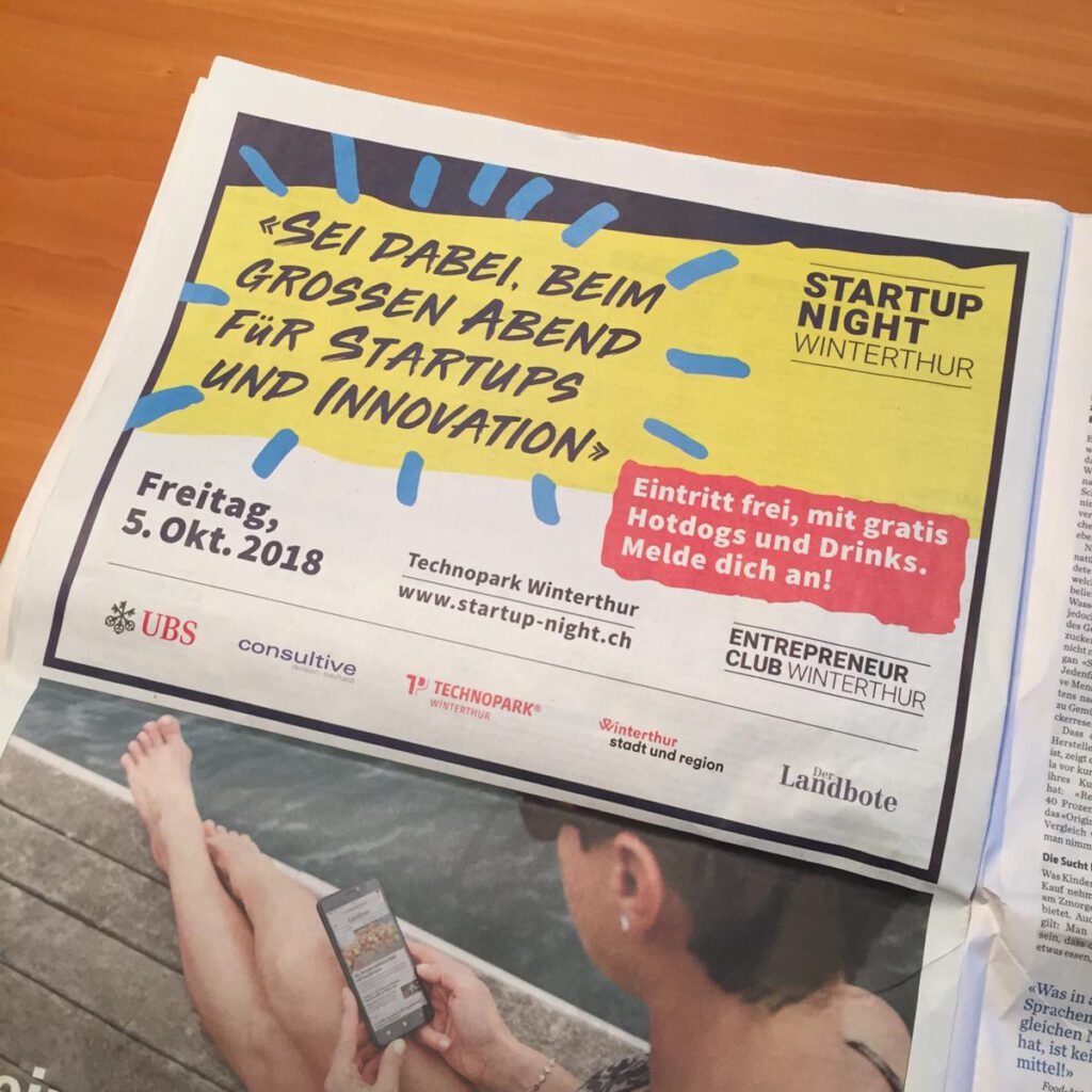 Grafik Agentur Winterthur Entrepreneur Club Werbung