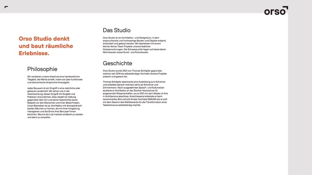 Grafik Agentur Winterthur Orso Studio Website Design